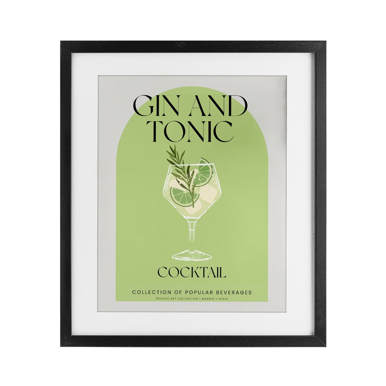 Stupell Industries Stylish Retro Gin & Tonic Framed Print Under Glass, design by Lil' Rue